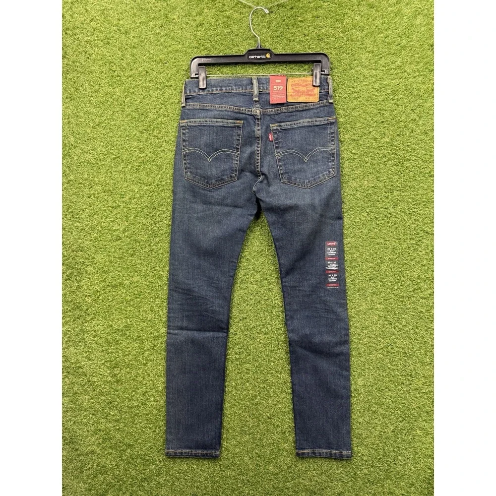 Levis 519 Jeans Mens 30x30 Extreme Skinny Stretch Sits Below Waist Dark Wash NWT